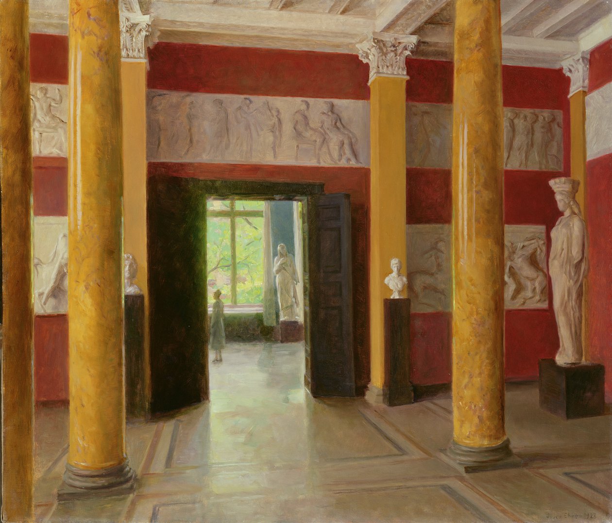 La Sala de Columnas en la parte antigua de la Kunsthalle de Hamburgo, 1928 de Julius August Friedrich Theodor von Ehren
