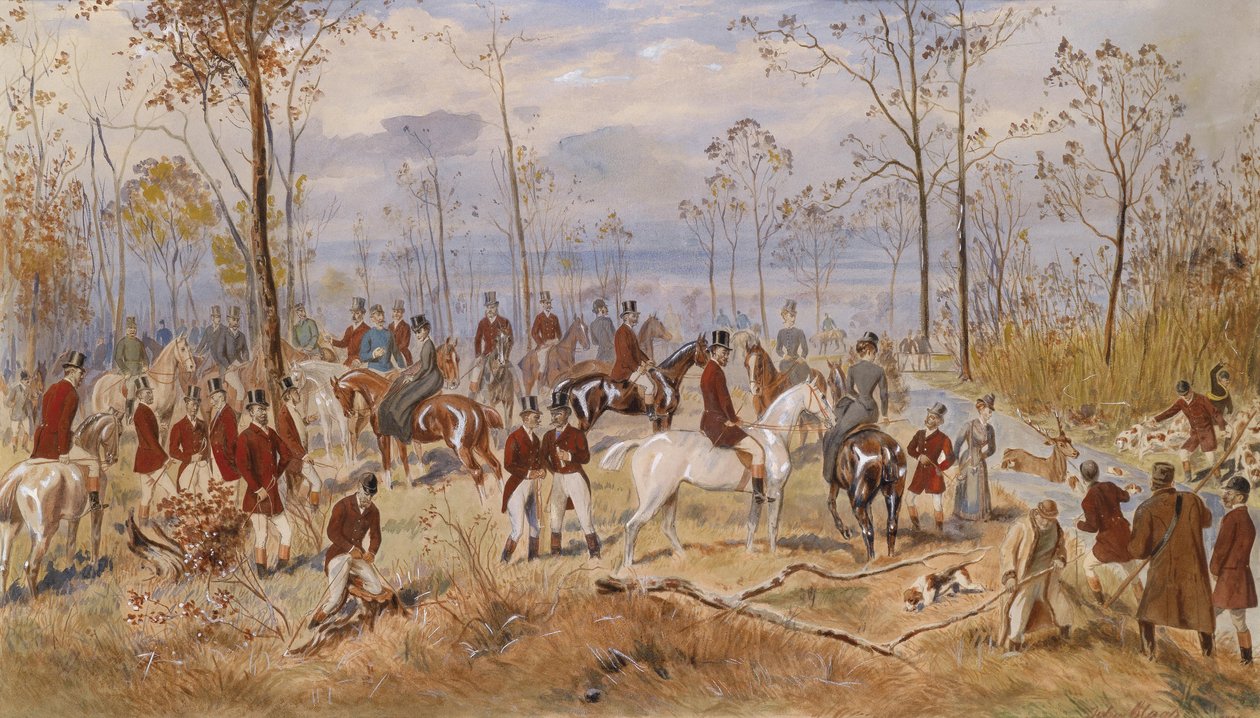 Caza de zorros, c. 1890 de Julius Blaas von