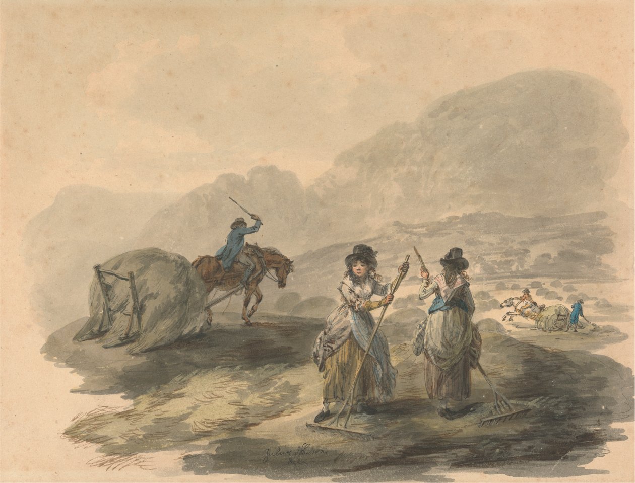 Recolección de heno de Julius Caesar Ibbetson