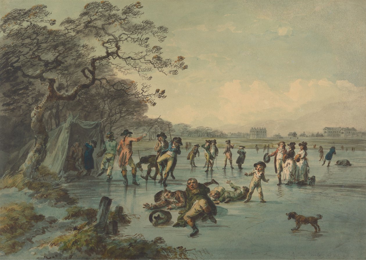 Patinaje en Hyde Park de Julius Caesar Ibbetson