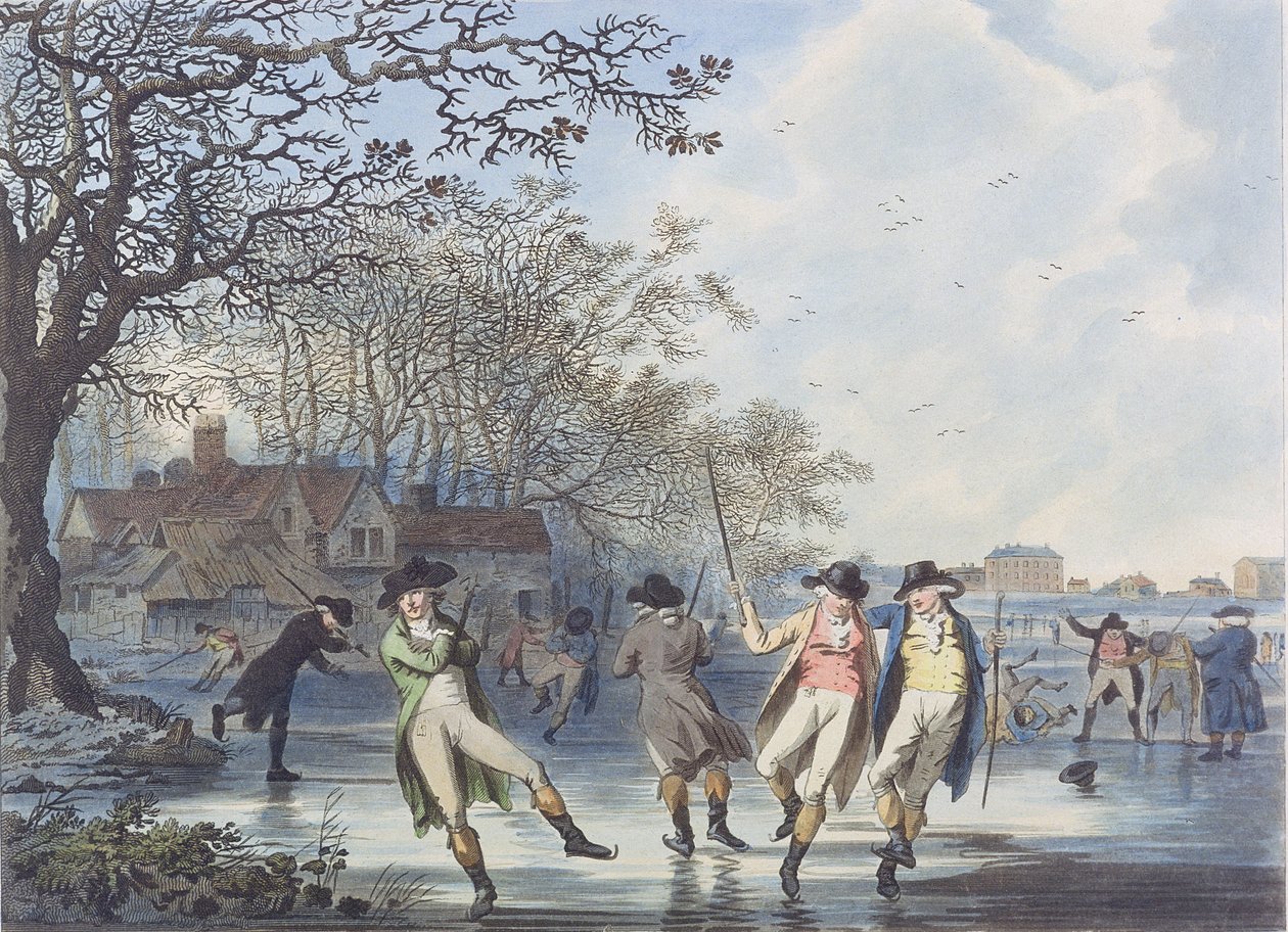 Diversión de invierno: una vista en Hyde Park desde la Casa del Foso, 1787 de Julius Caesar Ibbetson