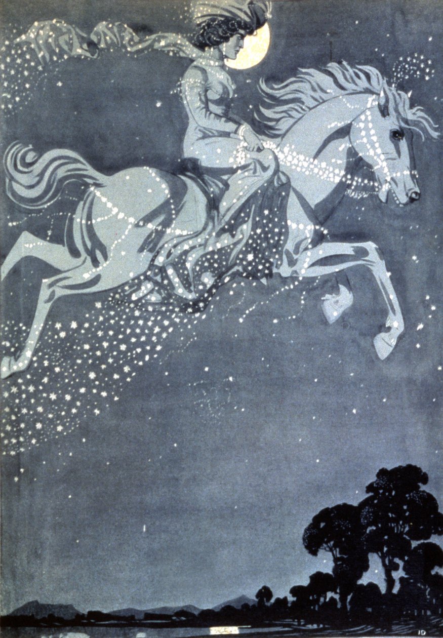 El caminante nocturno, finales del siglo XIX (ilustración) de Julius Diez