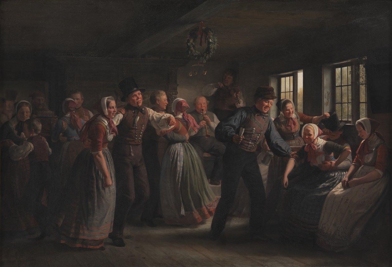 Un baile campestre en el distrito de Hedebo, Zelanda de Julius Exner