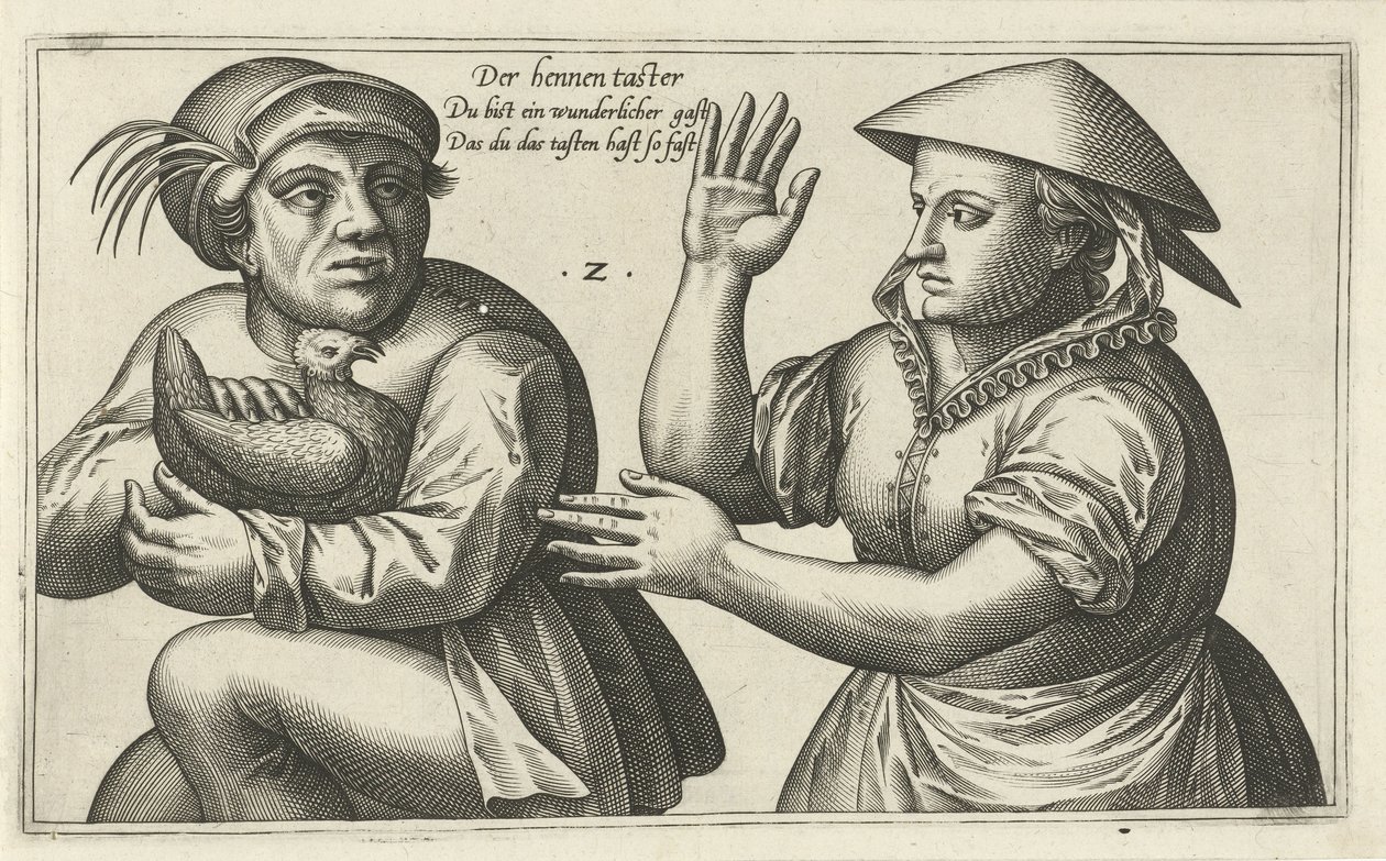 sonda de gallina Juegos de palabras sobre la relación entre el hombre y la mujer (título de la serie) de Julius Goltzius