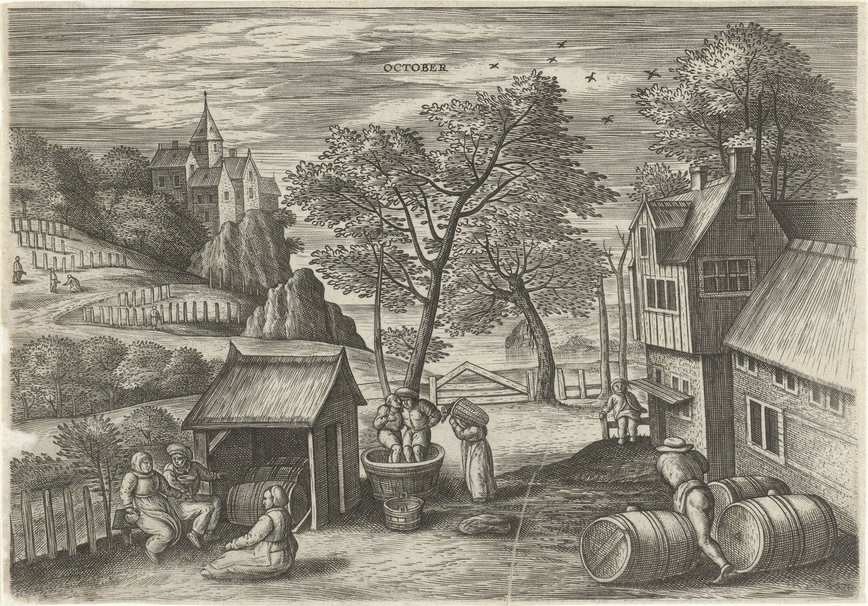 Octubre Octubre (título en objeto) Los doce meses (título de la serie) de Julius Goltzius