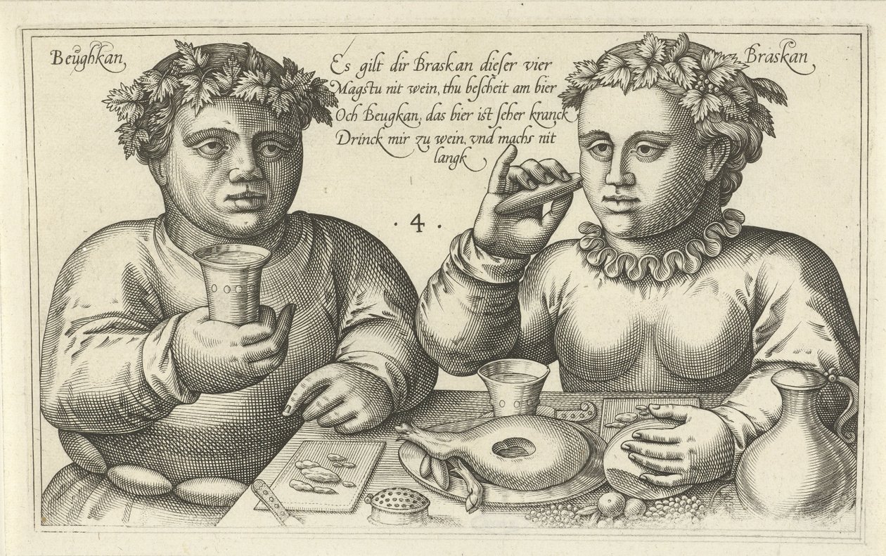 Lobezno y Bebedor Juegos de palabras sobre la relación entre el hombre y la mujer (título de la serie) de Julius Goltzius