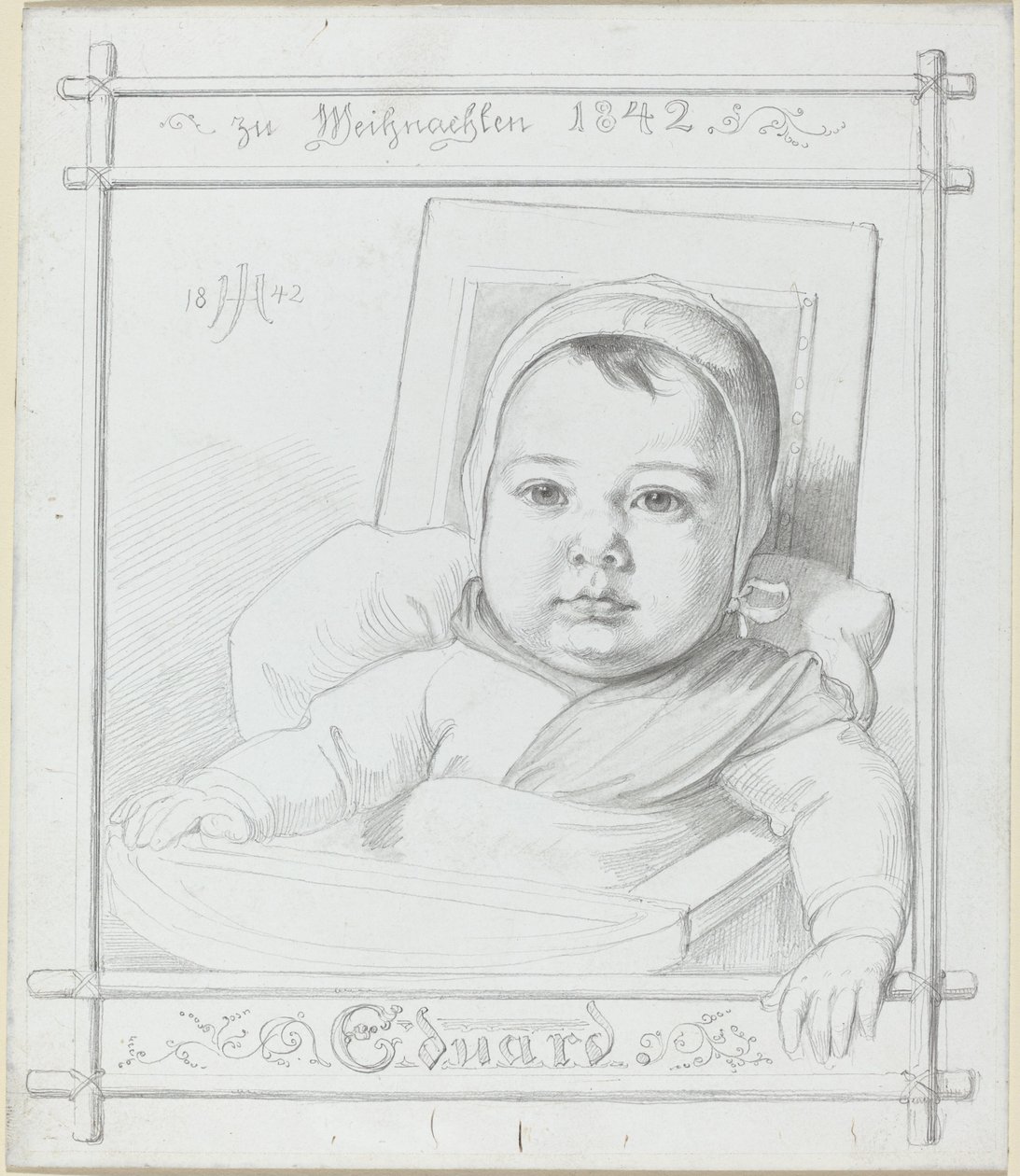 Eduard, el Hijo Bebé del Artista de Julius Hubner