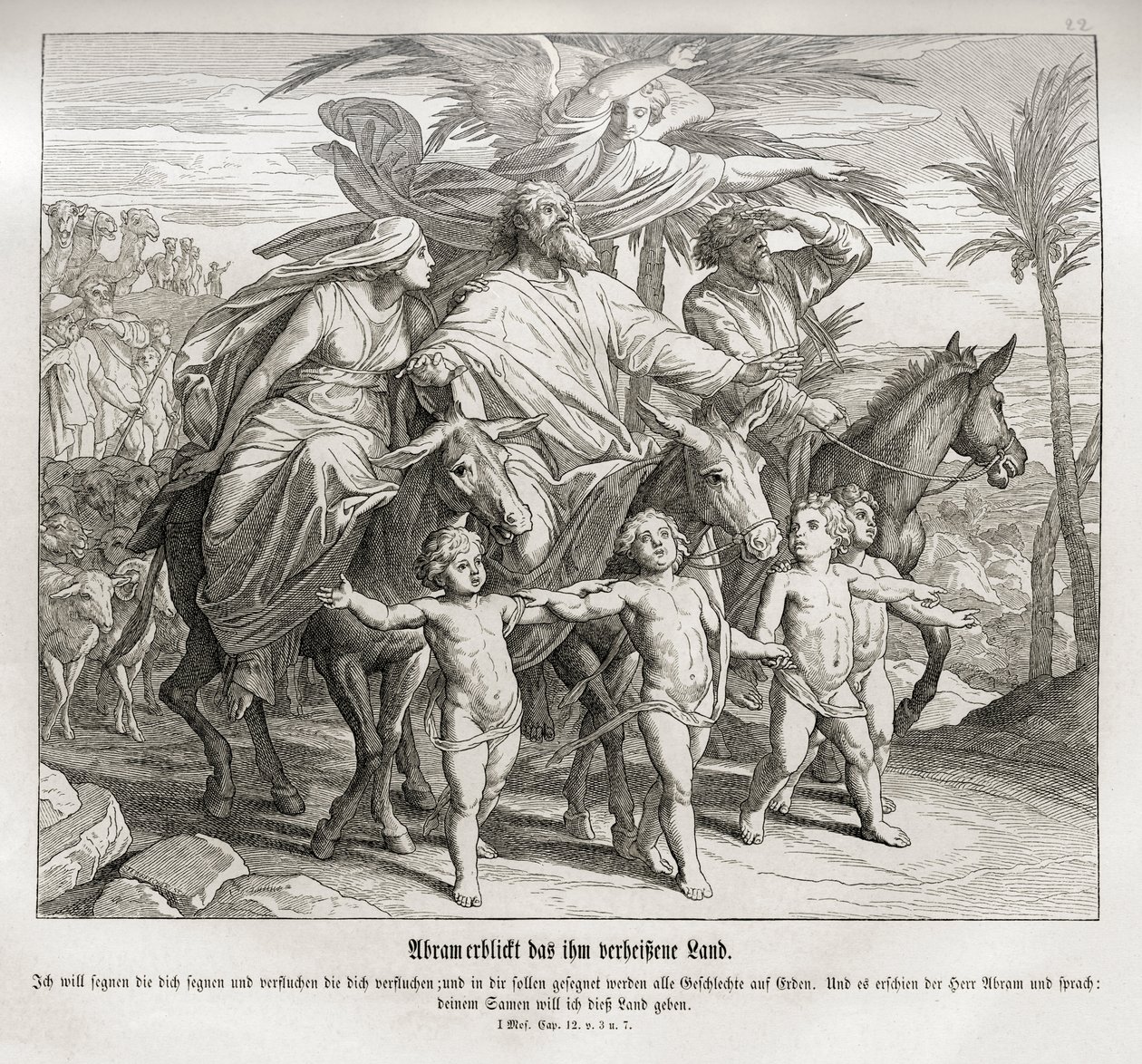 Abraham ve la tierra prometida, Génesis de Julius Schnorr von Carolsfeld