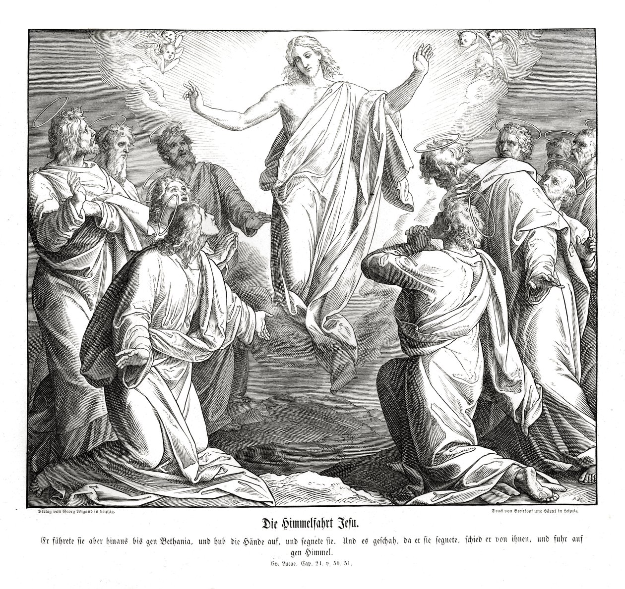 Ascensión de Cristo, Evangelio de Lucas de Julius Schnorr von Carolsfeld