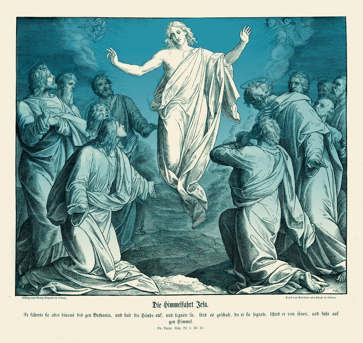 Ascensión de Cristo, Evangelio de Lucas de Julius Schnorr von Carolsfeld