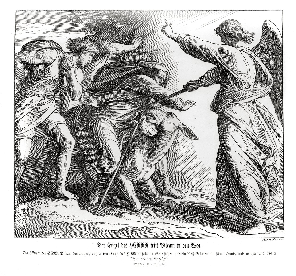 Balaam se encuentra con el ángel del Señor, Números de Julius Schnorr von Carolsfeld