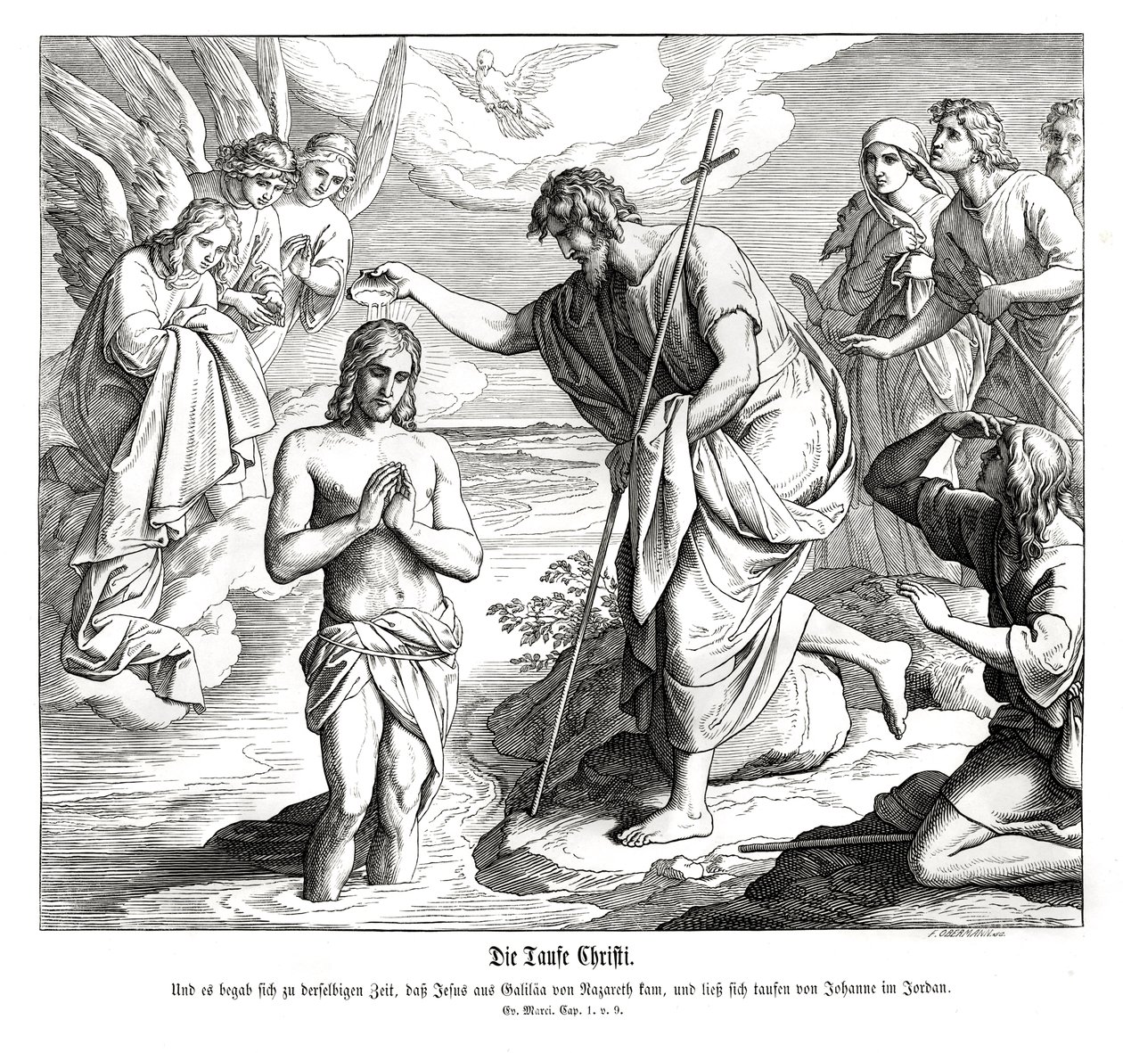 Bautismo de Cristo, Evangelio de Marcos de Julius Schnorr von Carolsfeld