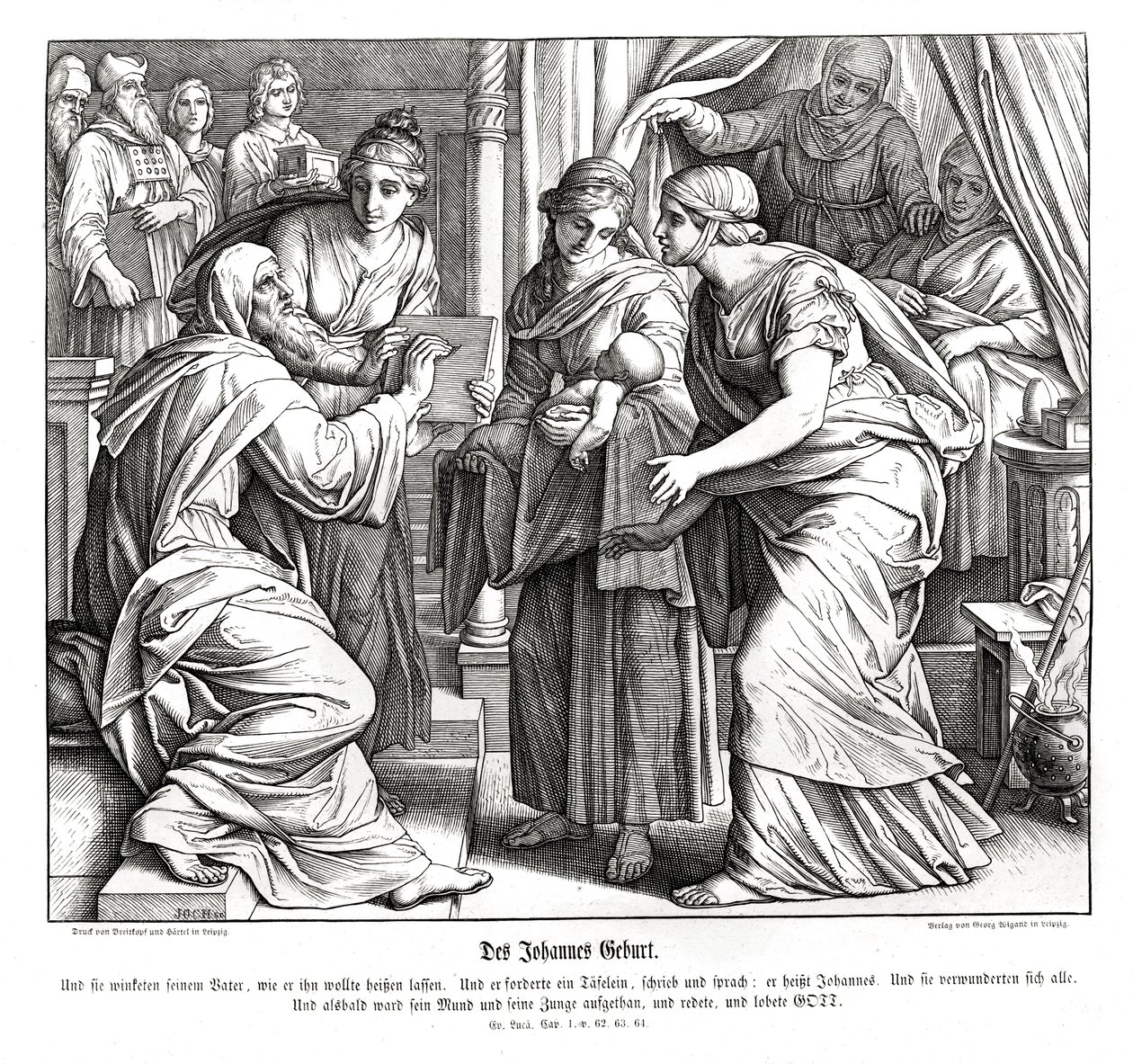 Nacimiento de Juan, Evangelio de Lucas de Julius Schnorr von Carolsfeld