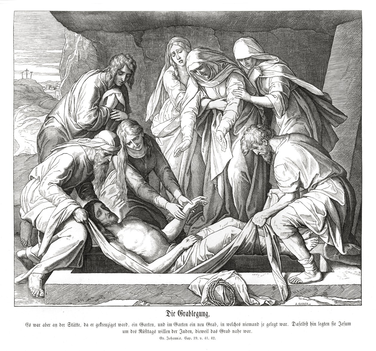 Entierro de Jesús, Evangelio de Juan de Julius Schnorr von Carolsfeld