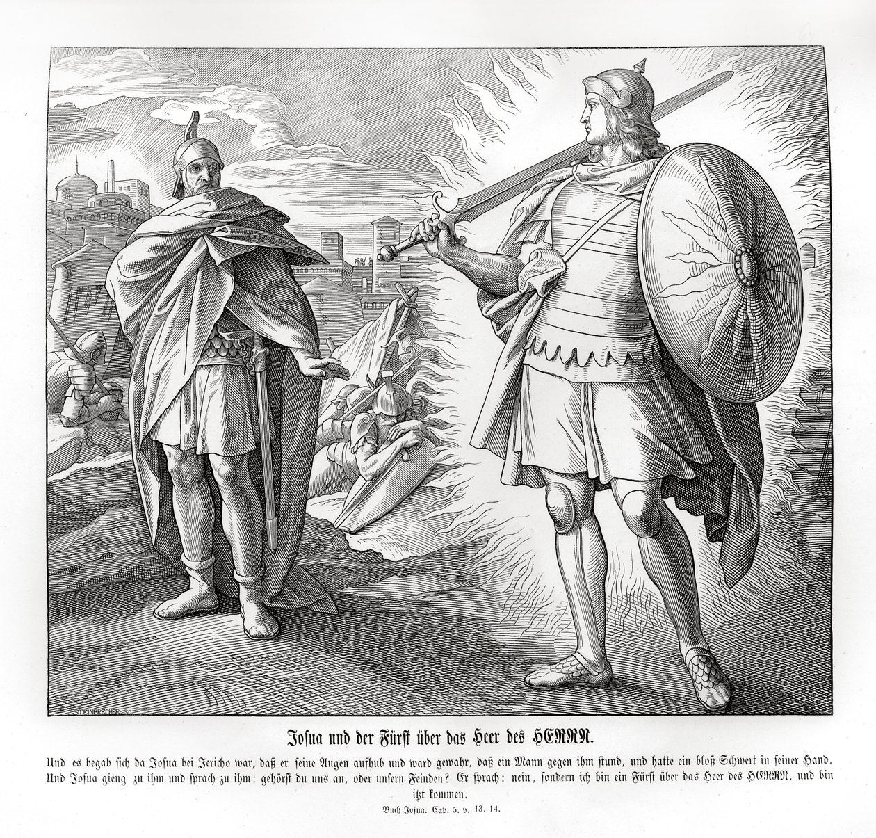 Capitán del ejército del Señor fuera de Jericó, Josué de Julius Schnorr von Carolsfeld