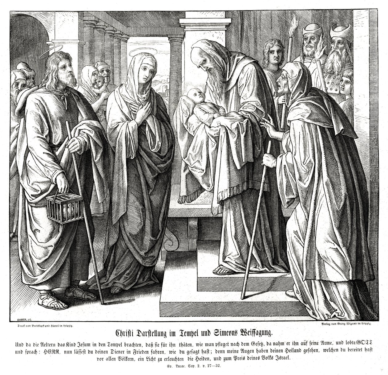 Cristo es presentado en el templo, Evangelio de Lucas de Julius Schnorr von Carolsfeld