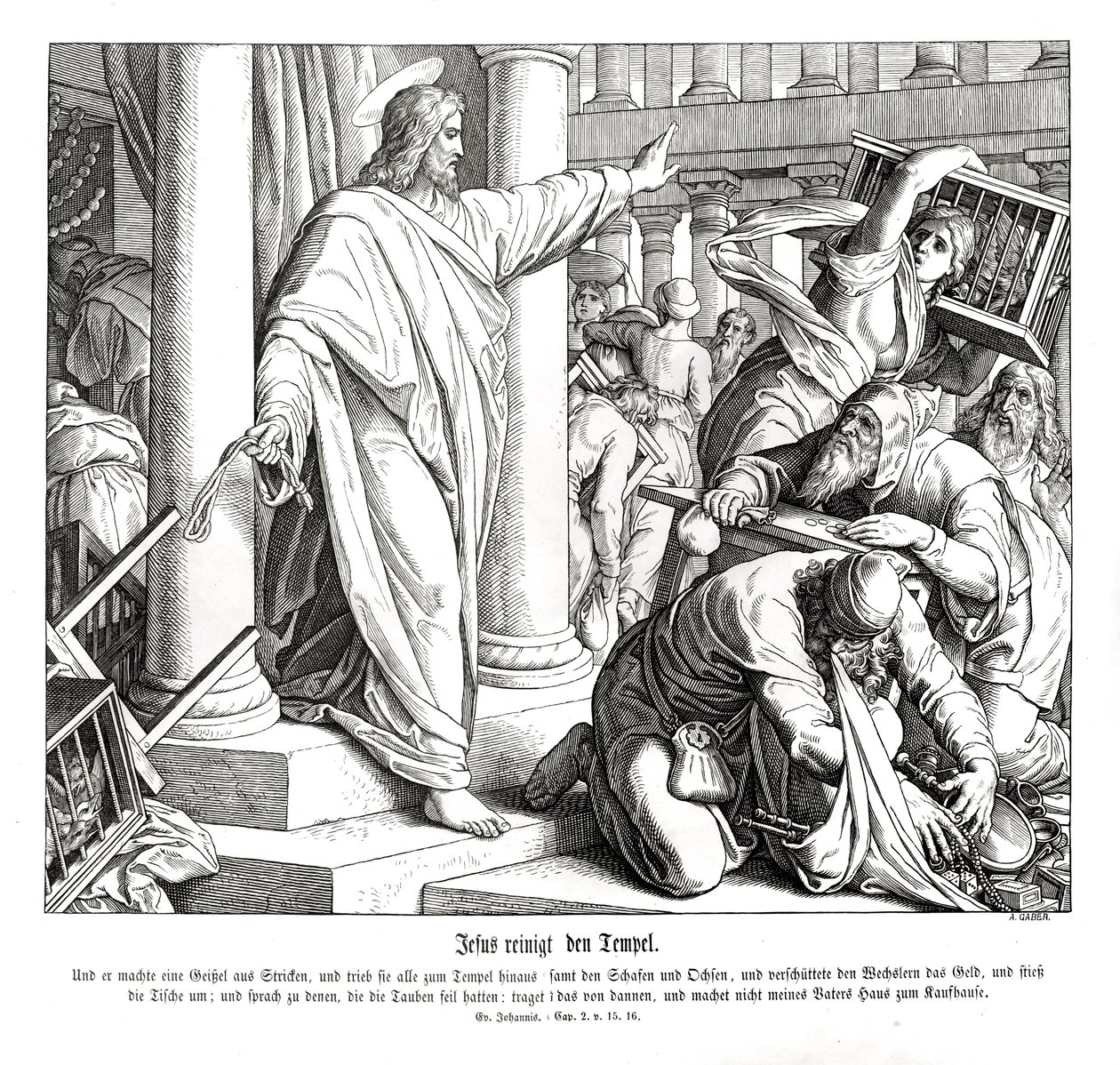 La limpieza del templo, Evangelio de Juan de Julius Schnorr von Carolsfeld