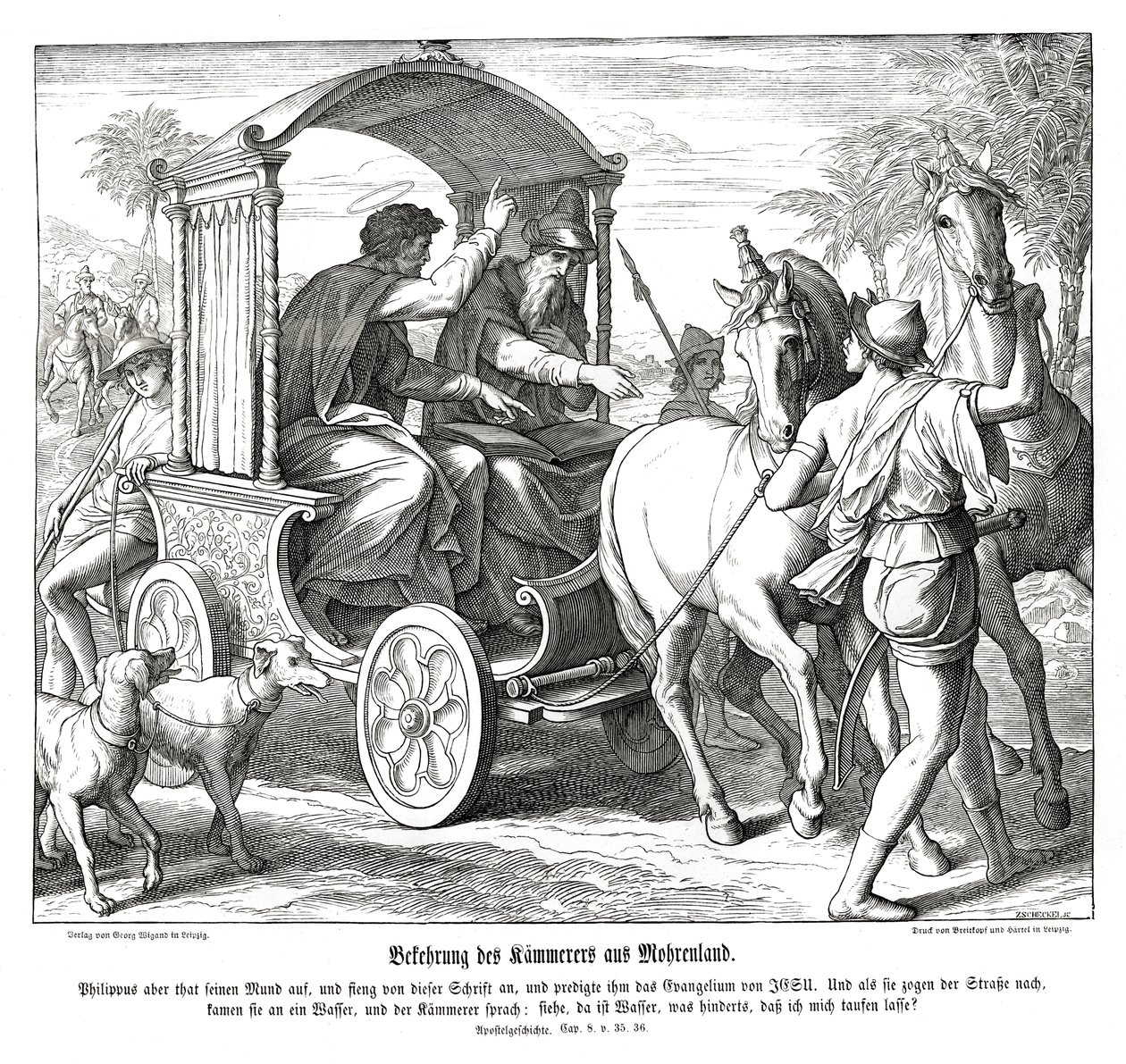 Conversión del eunuco, Hechos de los Apóstoles de Julius Schnorr von Carolsfeld