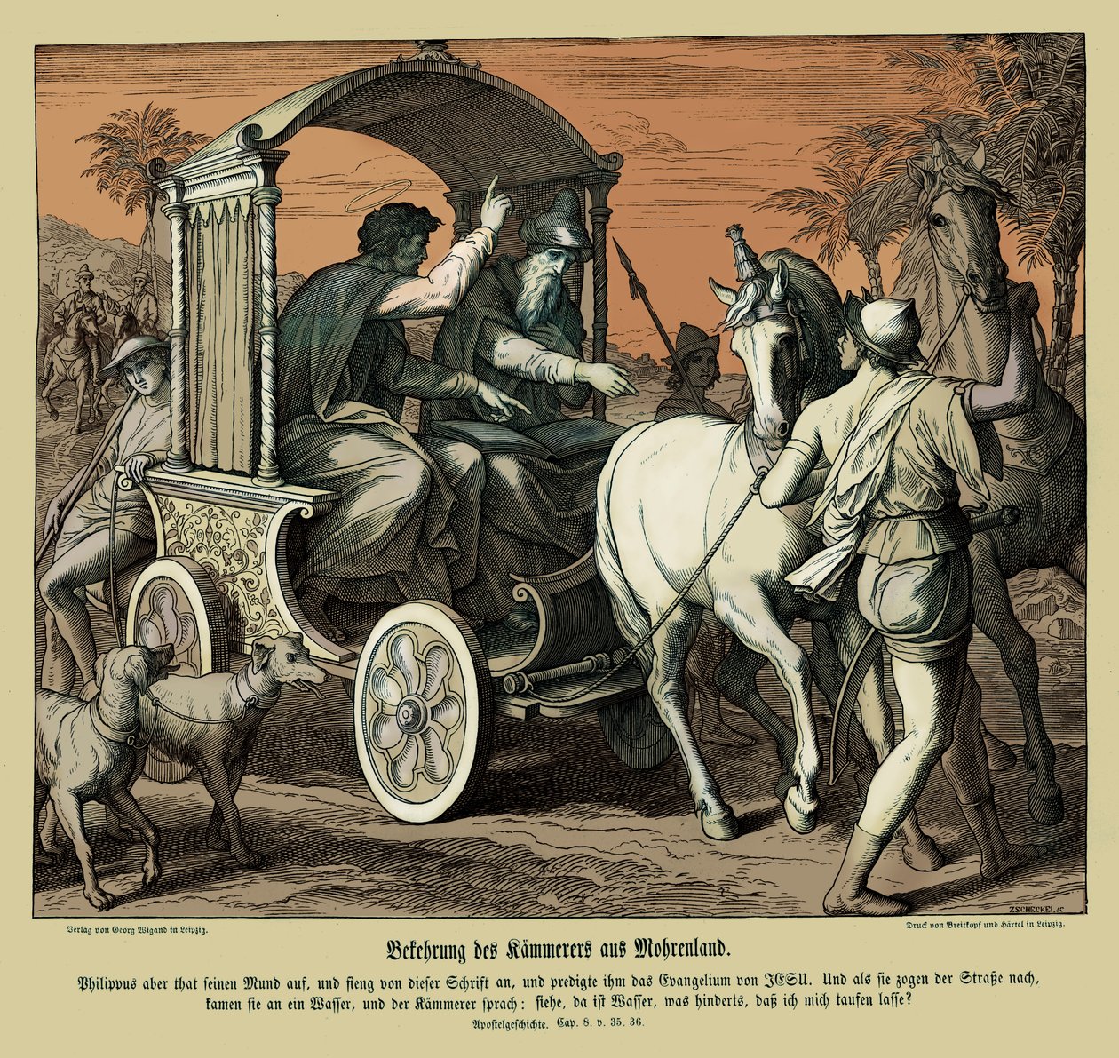 Conversión del eunuco, Hechos de los Apóstoles de Julius Schnorr von Carolsfeld