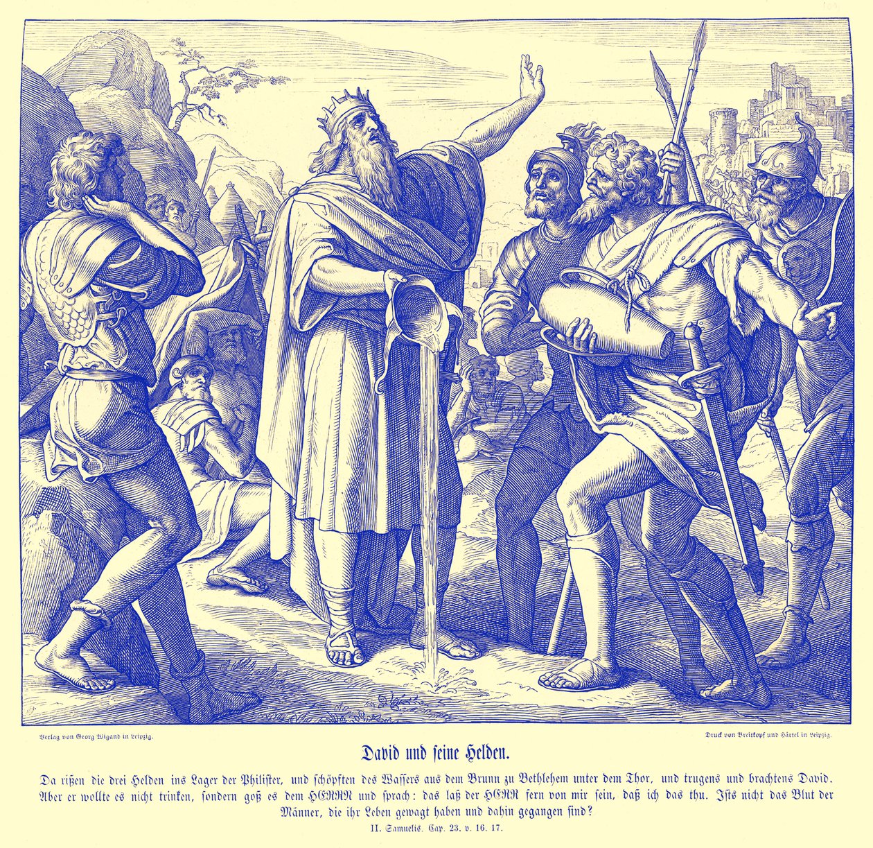 David y los tres hombres valientes, 2 Samuel de Julius Schnorr von Carolsfeld