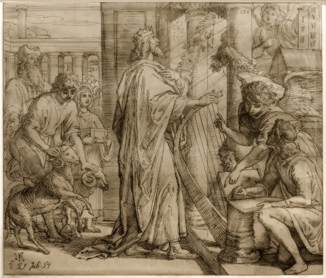 David, el salmista – Adoración de Julius Schnorr von Carolsfeld