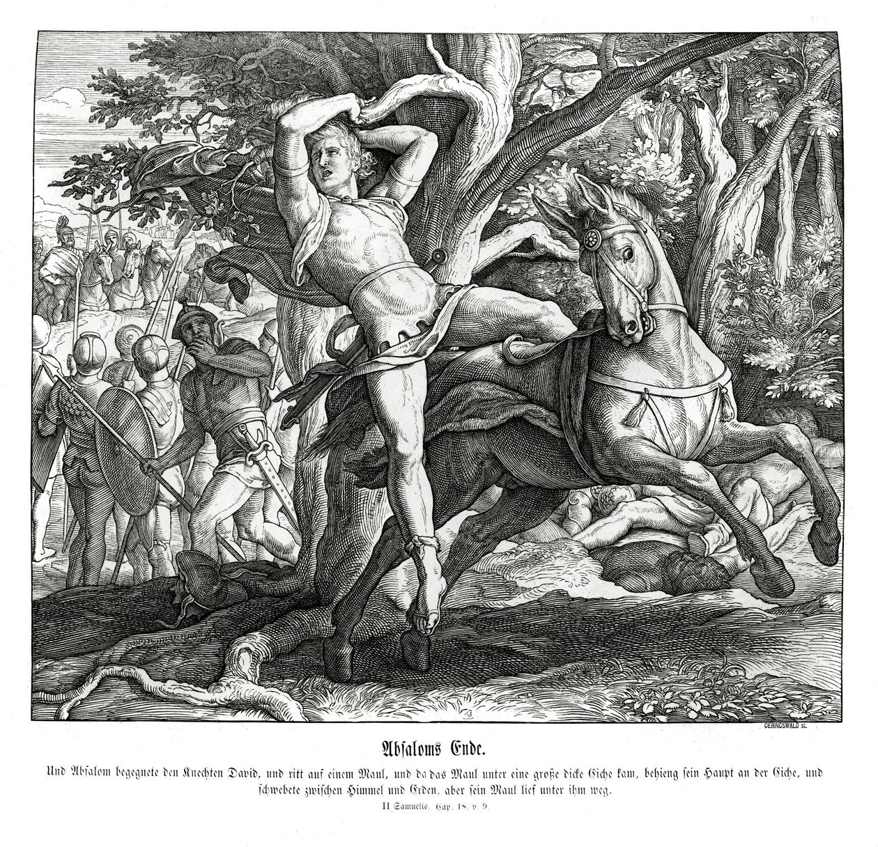 La muerte de Absalón, 2 Samuel de Julius Schnorr von Carolsfeld