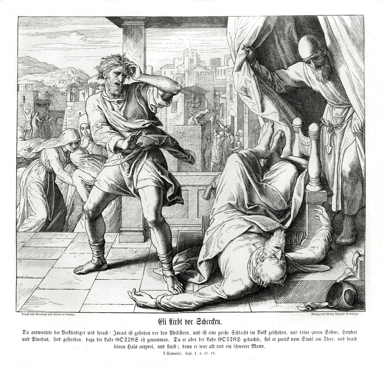 La muerte de Elí de Julius Schnorr von Carolsfeld