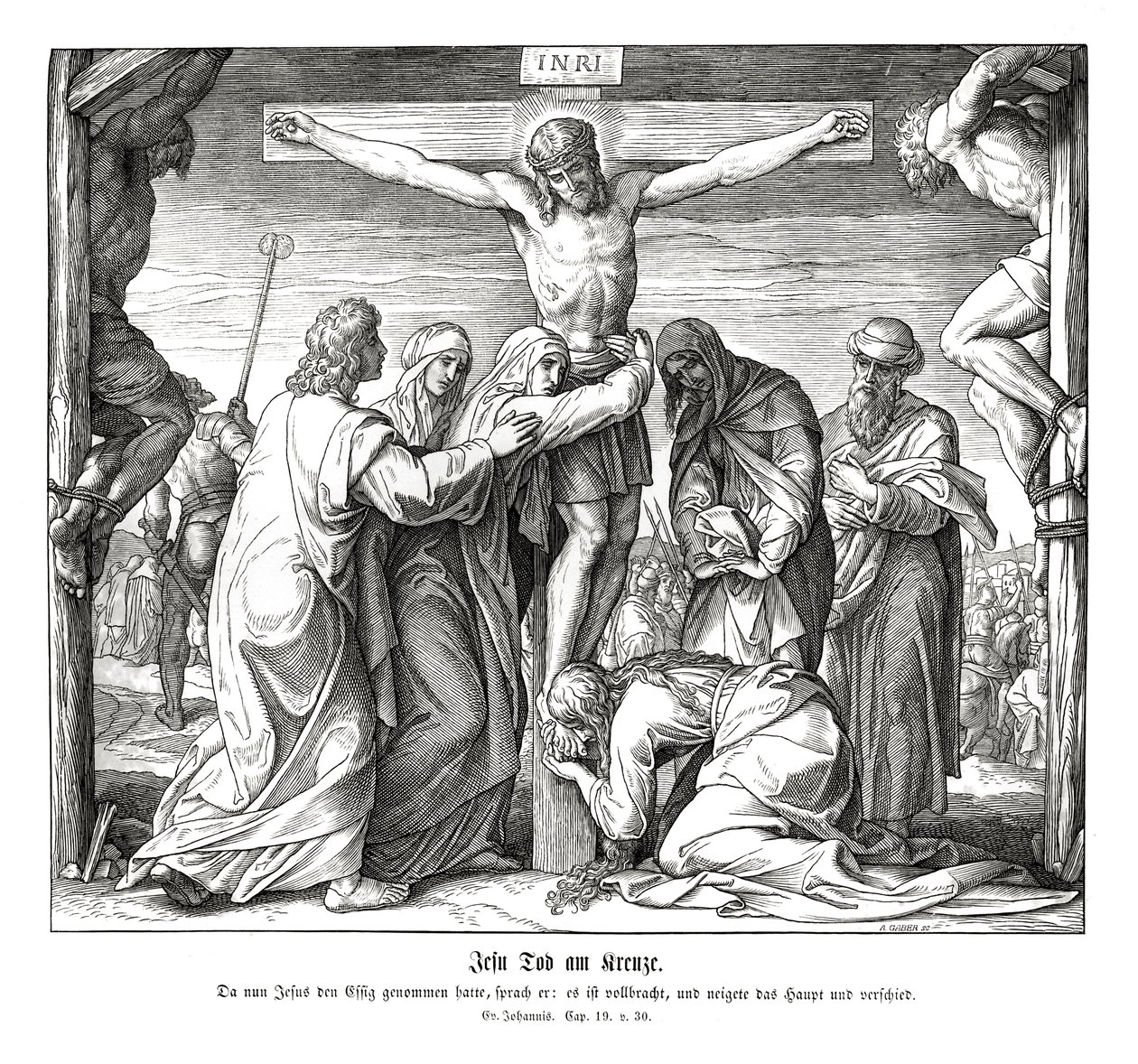 Muerte de Jesús en la cruz, Evangelio de Juan de Julius Schnorr von Carolsfeld