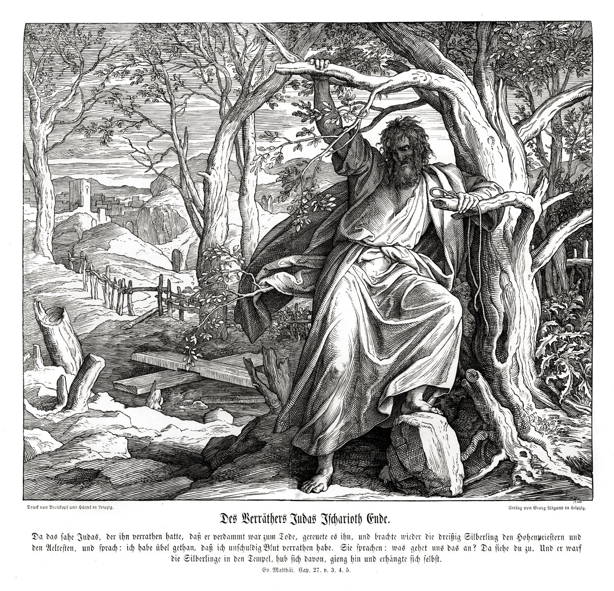 Muerte de Judas Iscariote, Evangelio de Mateo de Julius Schnorr von Carolsfeld
