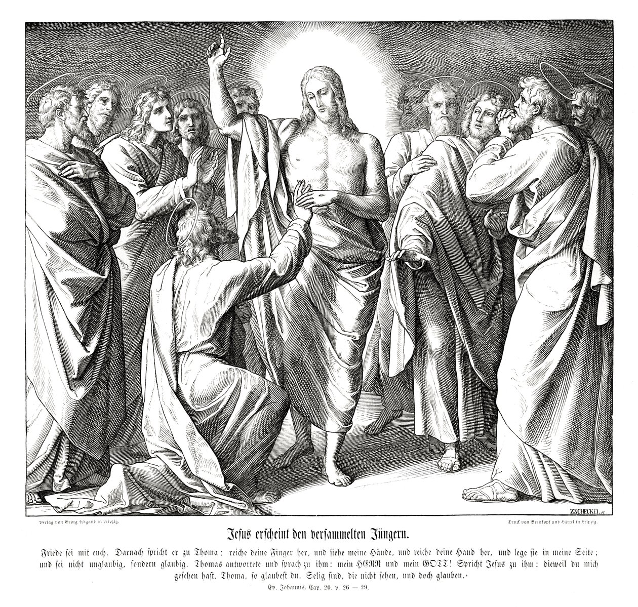 Tomás dudoso, Evangelio de Juan de Julius Schnorr von Carolsfeld