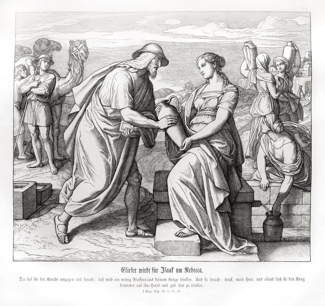 Eliezer y Rebeca en el pozo, Génesis de Julius Schnorr von Carolsfeld