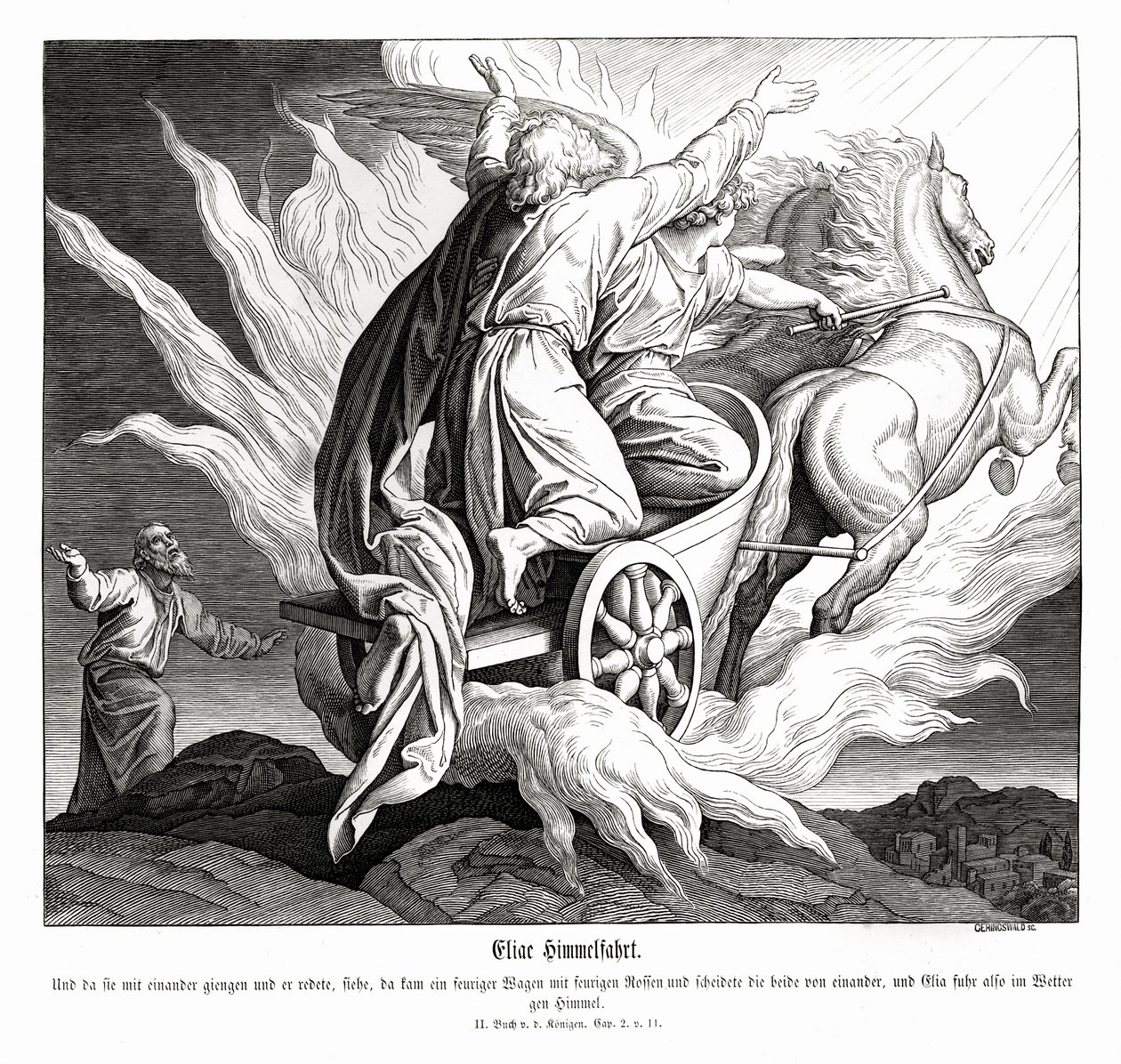 Ascensión de Elías, 2 Reyes de Julius Schnorr von Carolsfeld