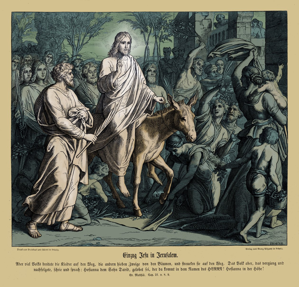 Entrada de Jesús en Jerusalén, Evangelio de Mateo de Julius Schnorr von Carolsfeld