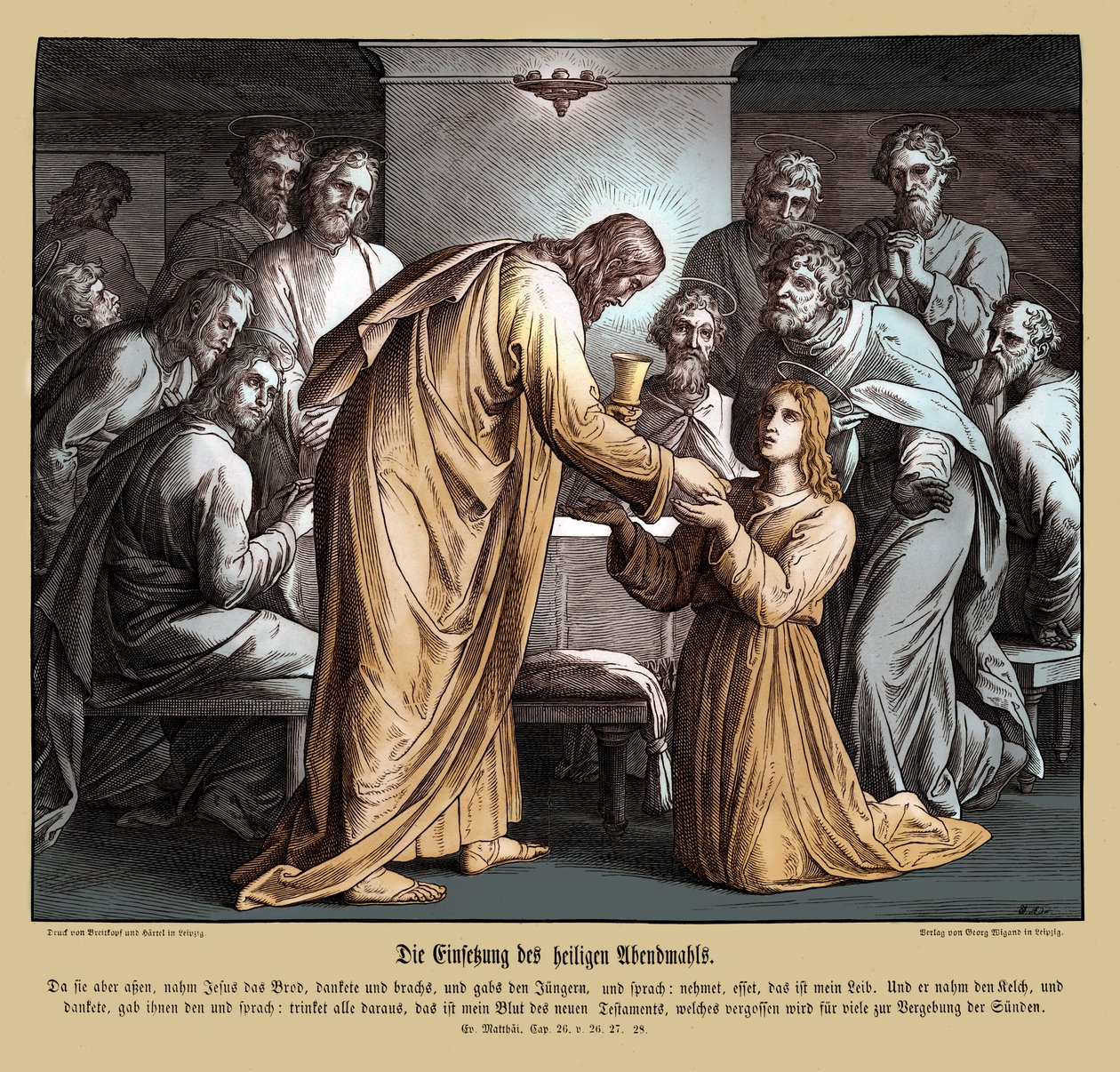 Eucaristía, Evangelio de Mateo de Julius Schnorr von Carolsfeld