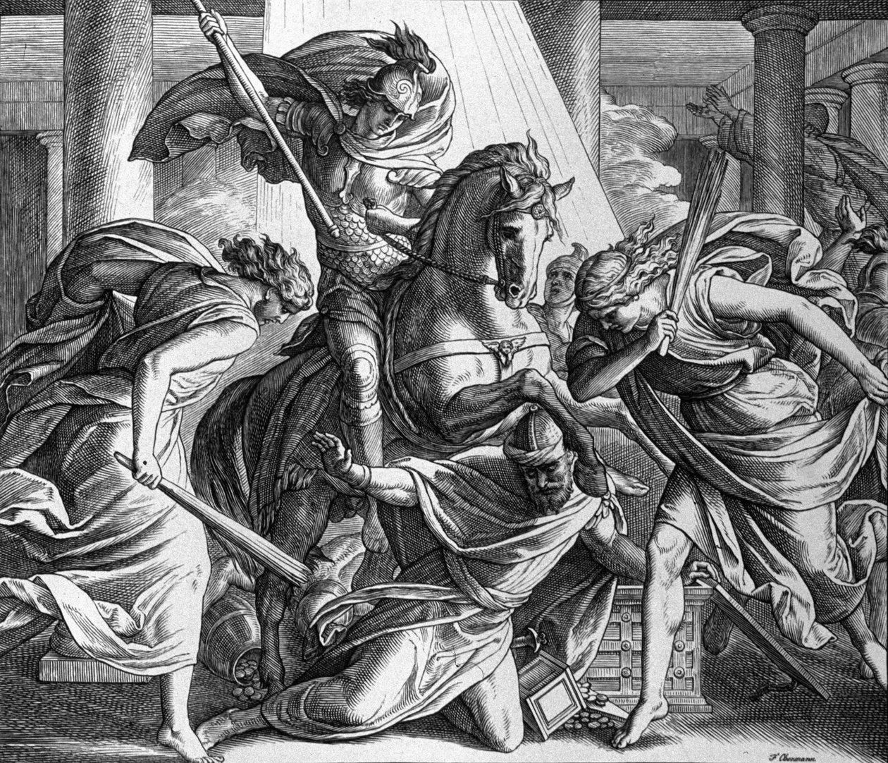 Expulsión de Heliodoro de Julius Schnorr von Carolsfeld