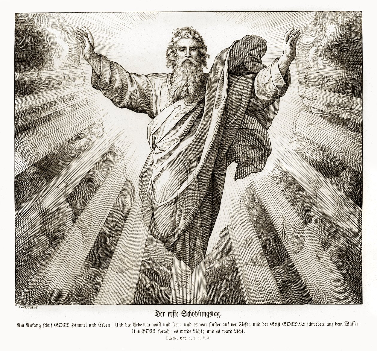 Primer día de la creación, Génesis de Julius Schnorr von Carolsfeld