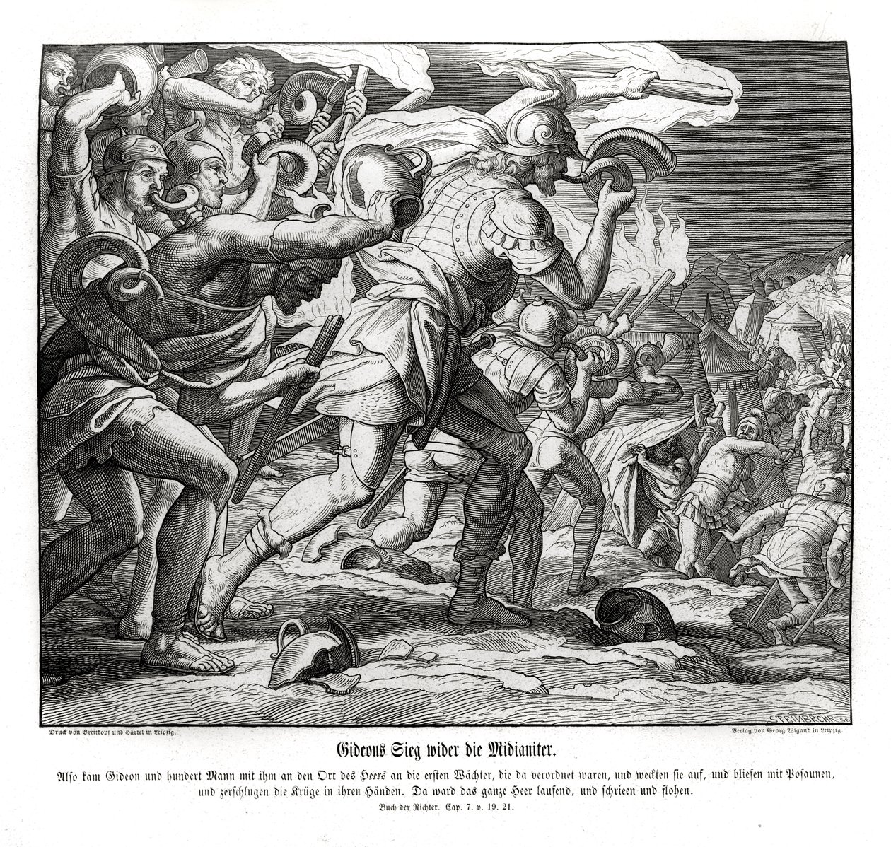 Victoria de Gedeón contra los madianitas, Jueces de Julius Schnorr von Carolsfeld