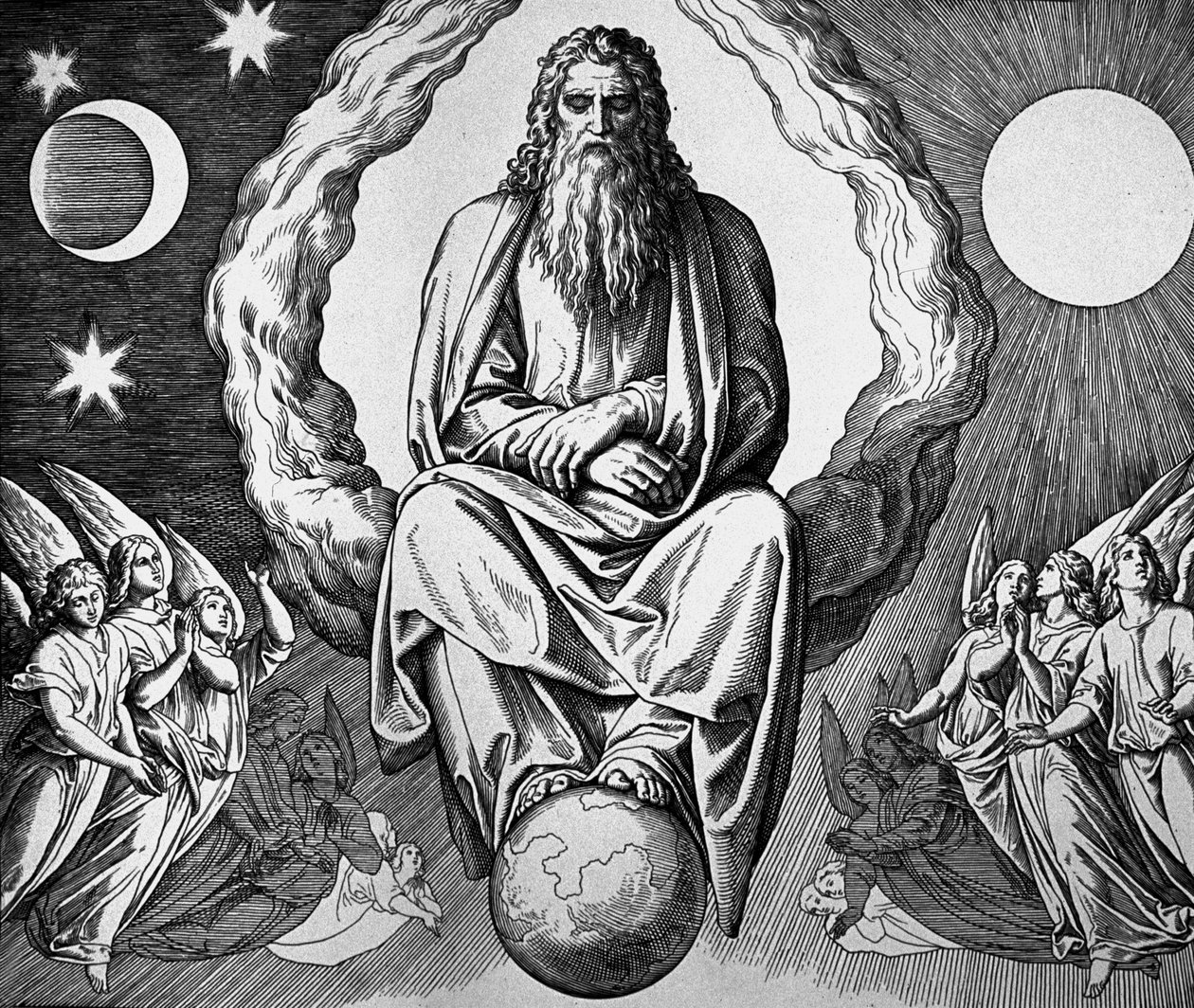 Dios descansa tras la creación del mundo de Julius Schnorr von Carolsfeld