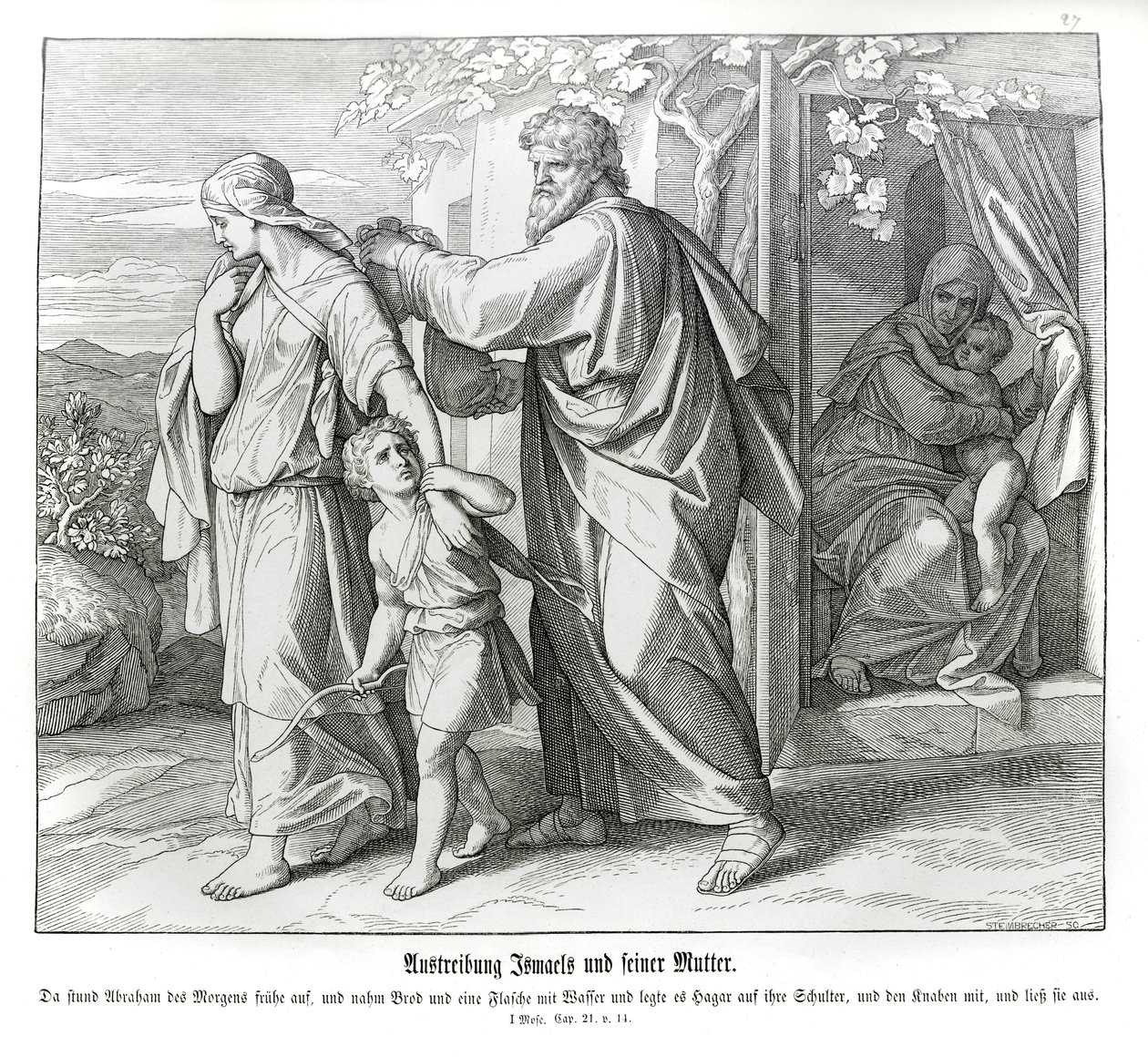 Agar e Ismael son enviados, Génesis de Julius Schnorr von Carolsfeld