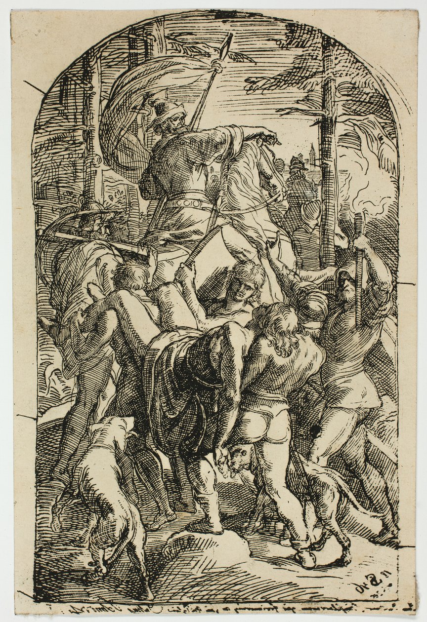 Hagen deja el cuerpo de Sigfrido para que lo lleven a casa desde el bosque de Julius Schnorr von Carolsfeld