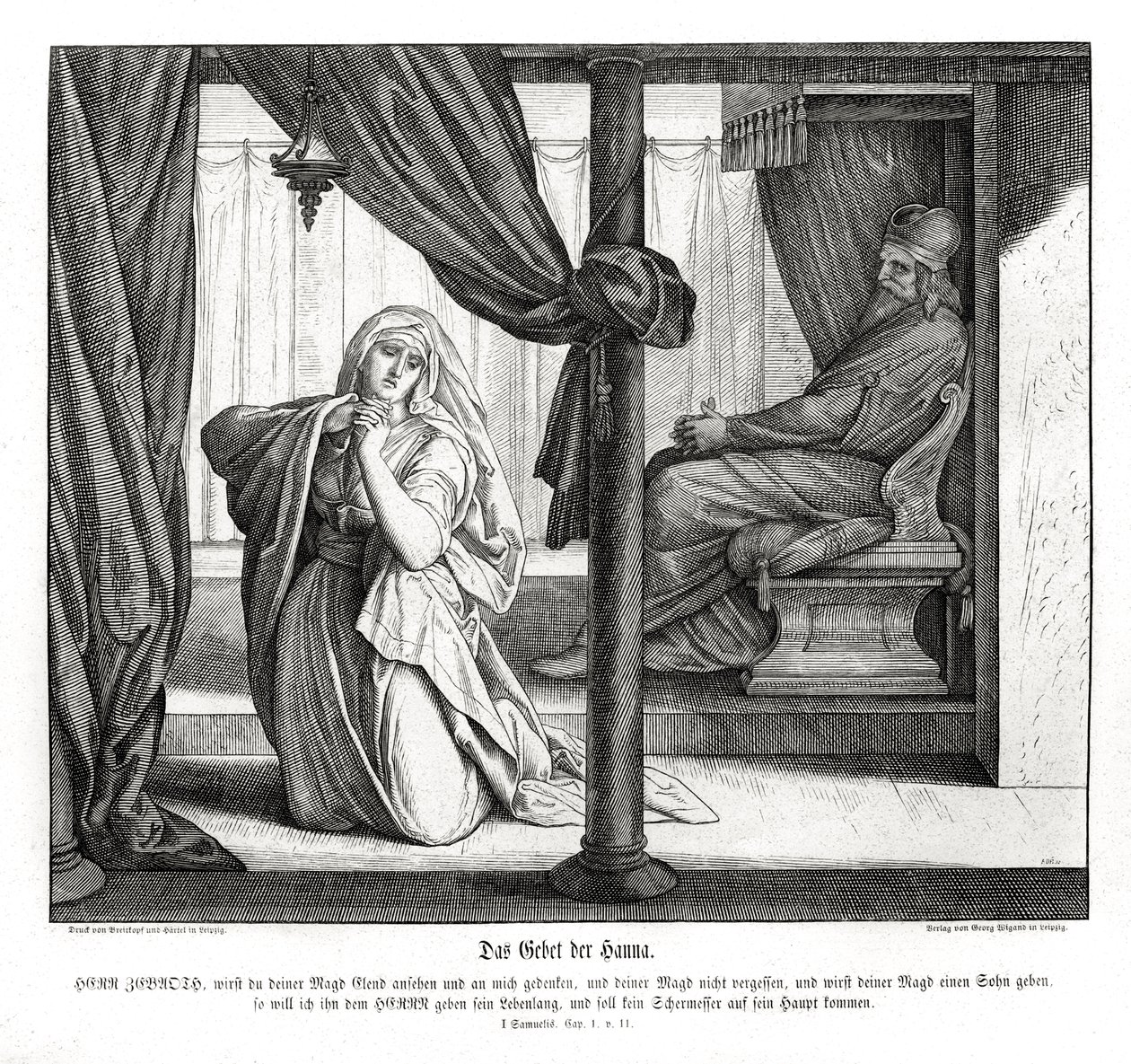 La oración de Ana de Julius Schnorr von Carolsfeld