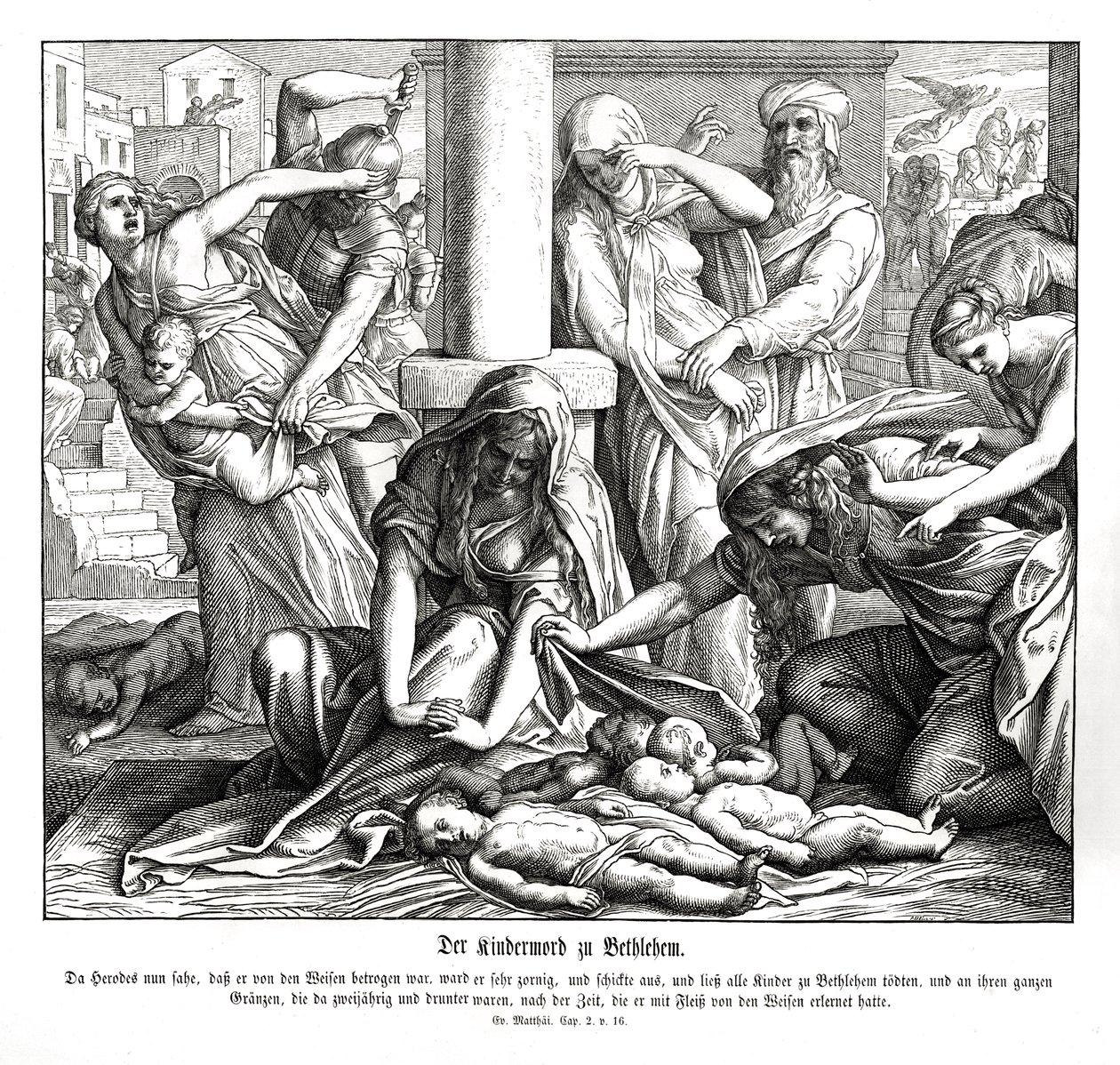 Herodes mata a los niños, Evangelio de Mateo de Julius Schnorr von Carolsfeld