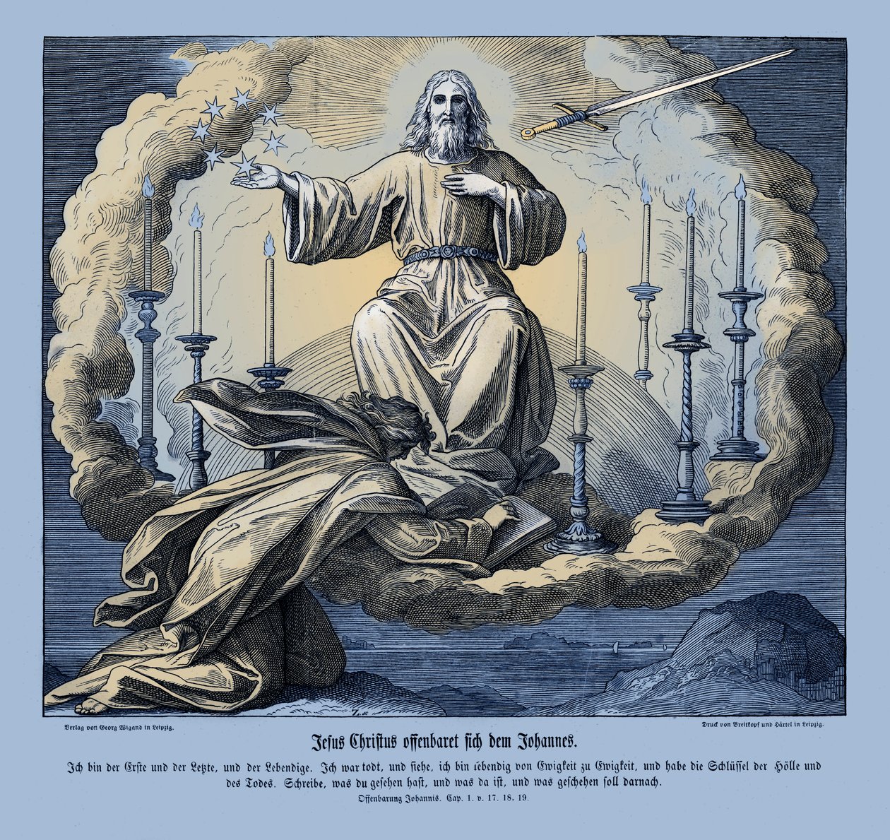 Jesucristo se revela a Juan, Apocalipsis de Julius Schnorr von Carolsfeld