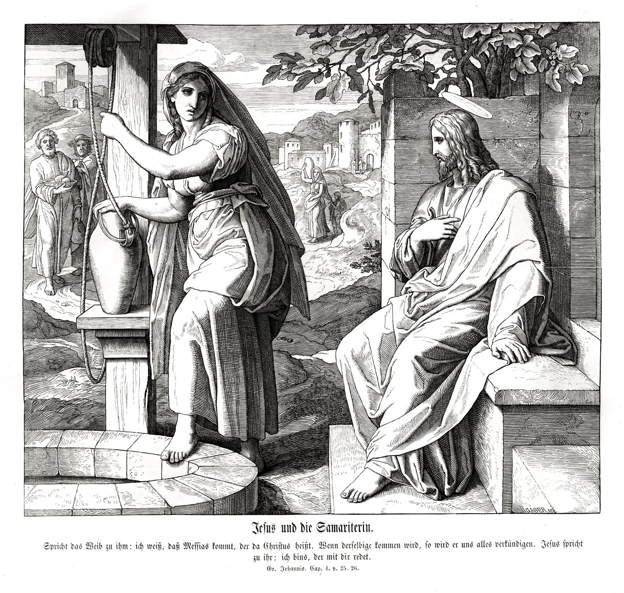 Jesús y la mujer samaritana, Evangelio de Juan de Julius Schnorr von Carolsfeld