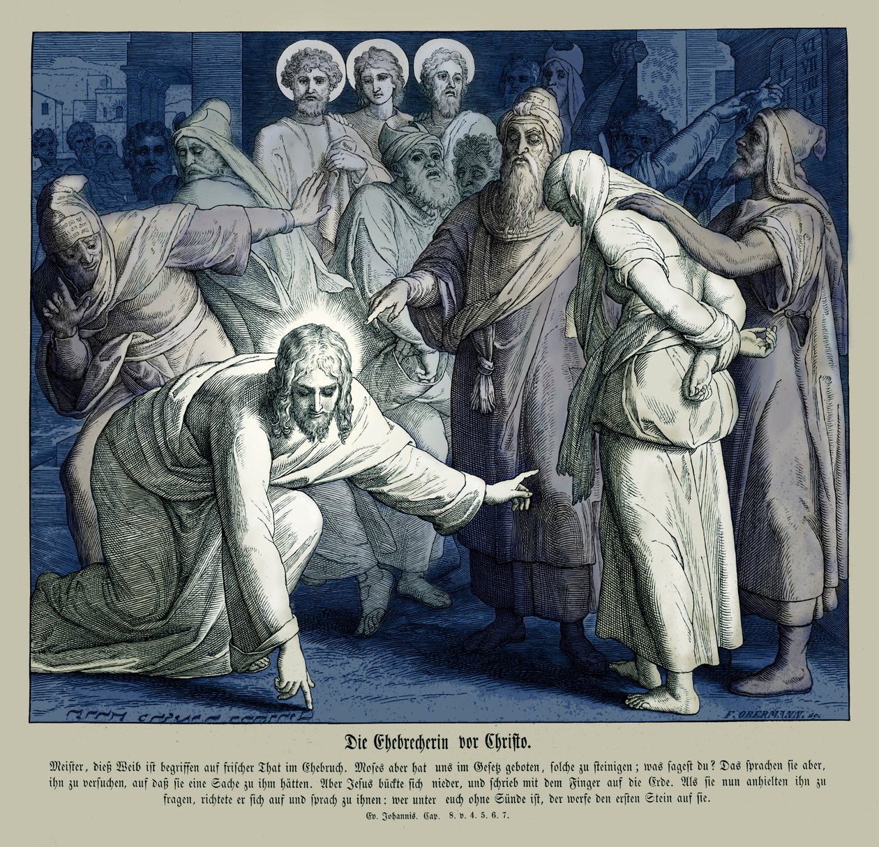 Jesús y la mujer adúltera, Evangelio de Juan de Julius Schnorr von Carolsfeld