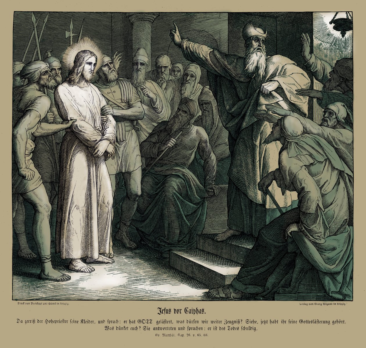 Juicio de Jesús ante Caifás, Evangelio de Mateo de Julius Schnorr von Carolsfeld