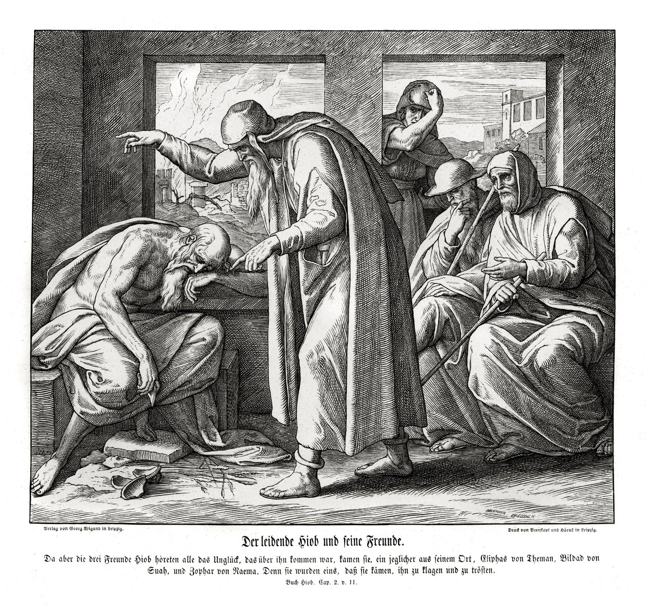 Los amigos de Job, Job de Julius Schnorr von Carolsfeld