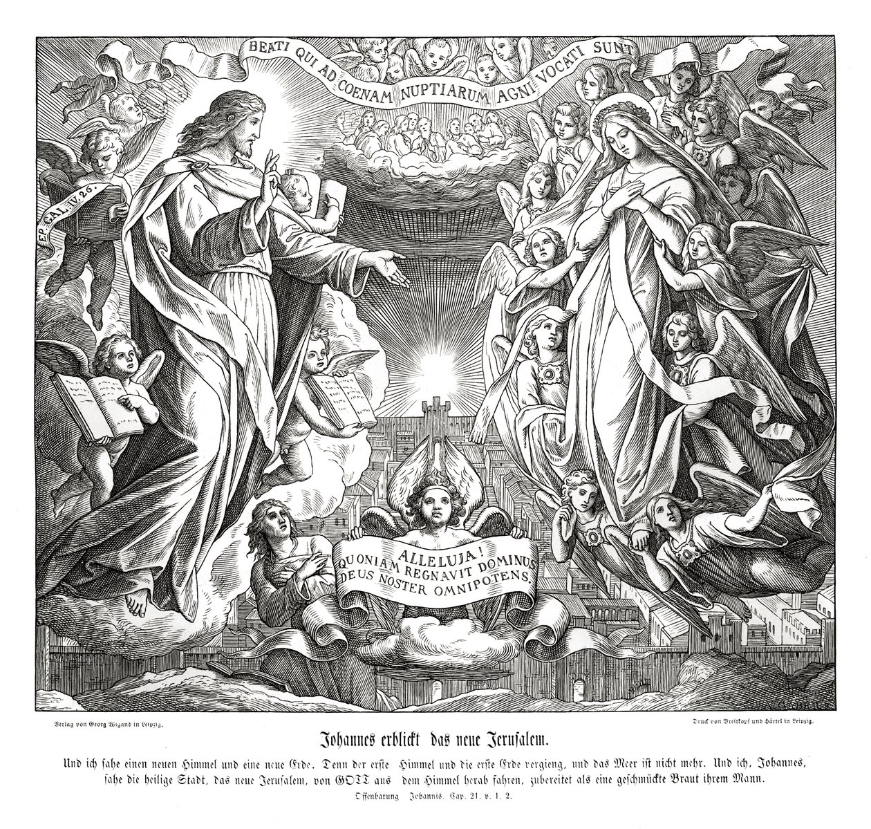 Visión de Juan de la nueva Jerusalén, Apocalipsis de Julius Schnorr von Carolsfeld