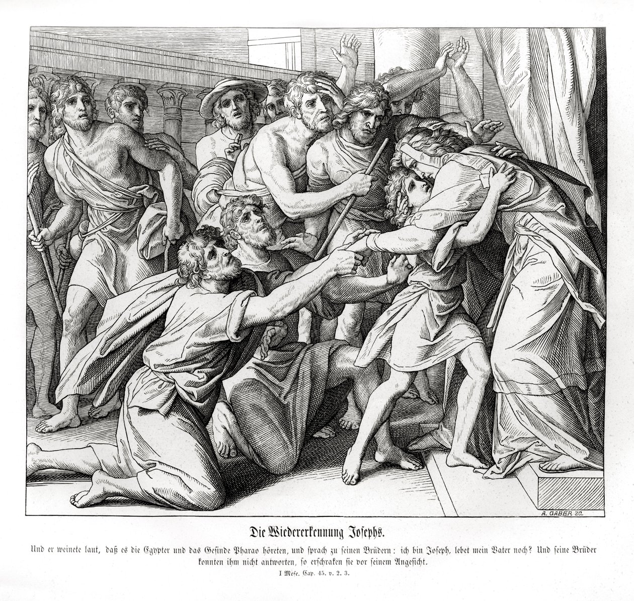 José es reconocido por sus hermanos, Génesis de Julius Schnorr von Carolsfeld