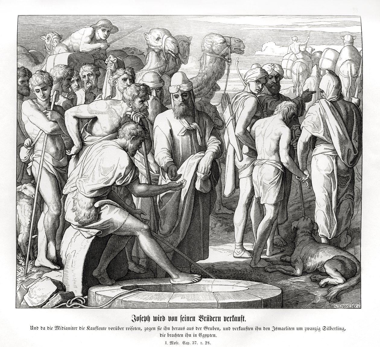 José es vendido por sus hermanos, Génesis de Julius Schnorr von Carolsfeld